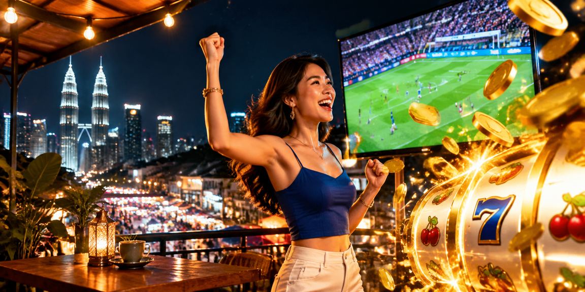 Permainan slot gaya Malaysia moden di Kuala Lumpur dengan telefon pintar