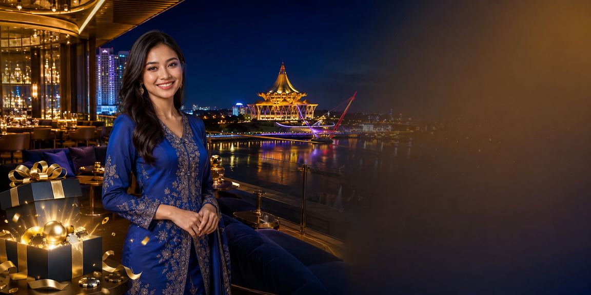 Pengguna Malaysia dalam baju kurung melakukan deposit di winnita Kuching