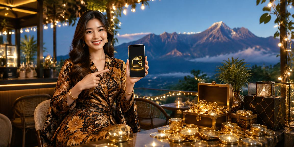 Deposit menggunakan telefon di Sabah berlatarkan batik